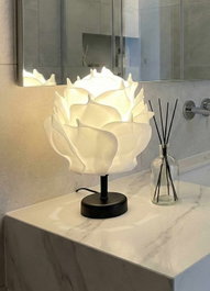 Opviq Lámpara de Mesa Eva Blanco y Negro